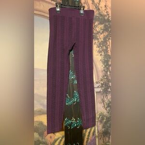 Cable knit purple leggings